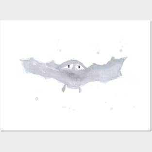 bat, cute, holiday, Halloween, illustration, watercolor, festive, good mood, autumn, autumn Posters and Art